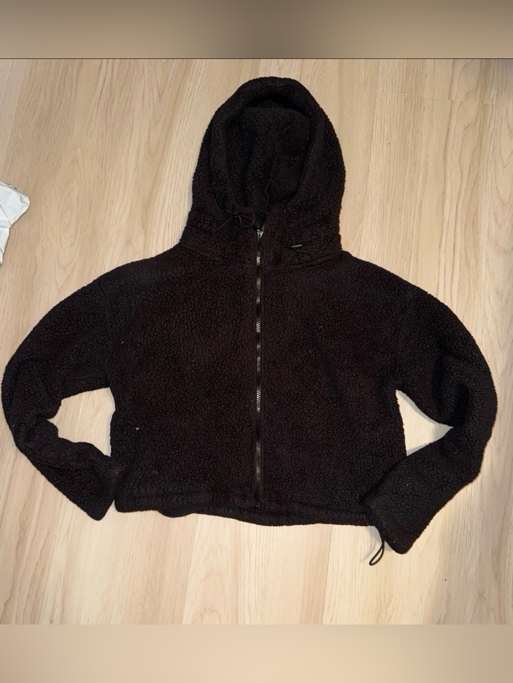 PINK Sherpa Zip Hoodie – Size Small – Cozy Fleece Jacket